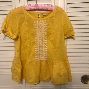 Yellow Summer JCREW Blouse SIZE 8